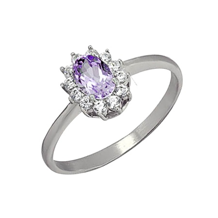 Купить кольцо из серебра с аметистом в интернет-магазине KRASNOE