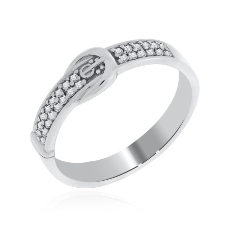 Кольцо из серебра с фианитами со скидкой