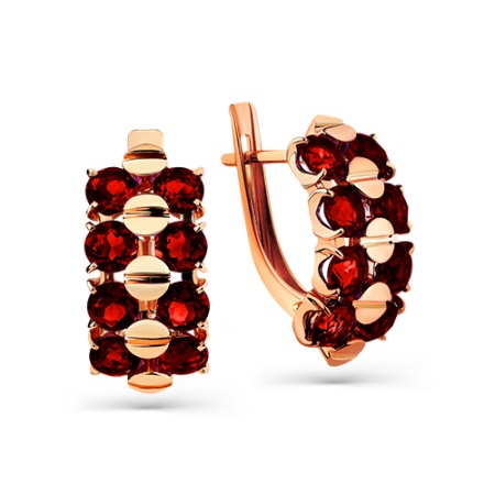 Серьги из золота с гранатом 02-3-255-0300-010 от KRASNOE, металл Золото, вставка Гранат