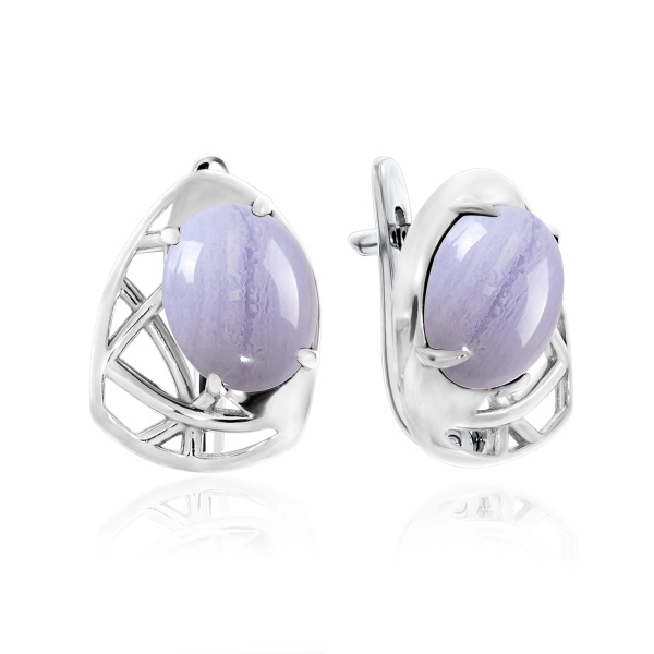 Серьги из серебра с агатами 2340390988-84 от KRASNOE, металл Серебро, вставка Агат