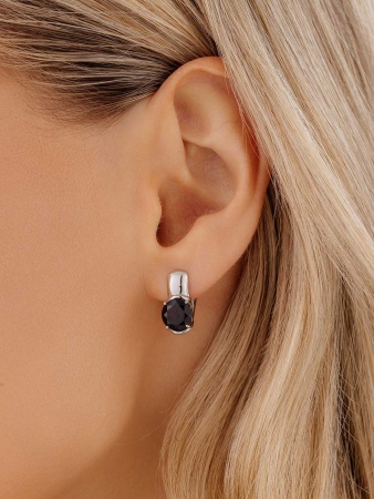 Серьги из серебра с гранатами 2340151117 от KRASNOE, металл Серебро, вставка Гранат Серьги из серебра с гранатами 2340151117 от KRASNOE, металл Серебро, вставка Гранат