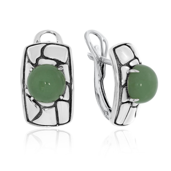Серьги из серебра с авантюрином
