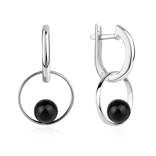 Серьги из серебра с агатами в ювелирном интернет-магазине