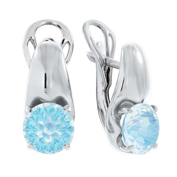 Серьги из серебра с фианитом 