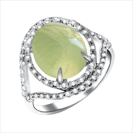 Купить кольцо из серебра с кристалл ювелирныйом и фианитами в интернет-магазине KRASNOE