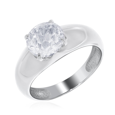 Купить кольцо из серебра с фианитом  в интернет-магазине KRASNOE