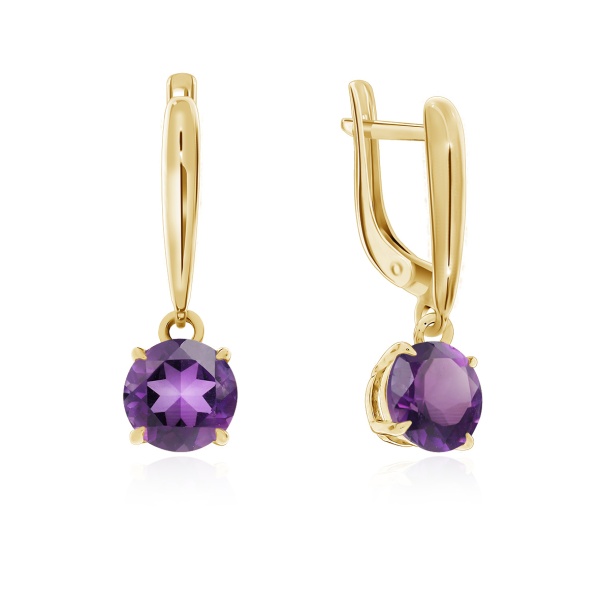 Серьги из серебра с аметист со скидкой