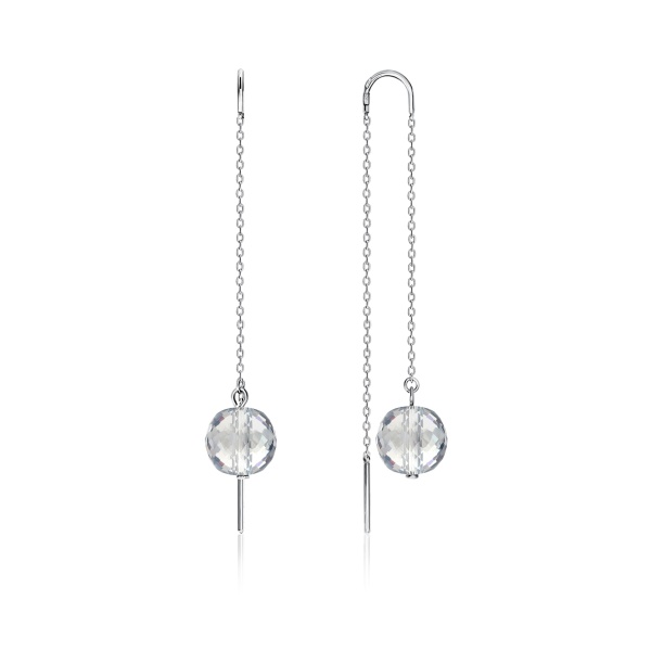 Серьги из серебра с горным хрусталем Серьги из серебра с горным хрусталем