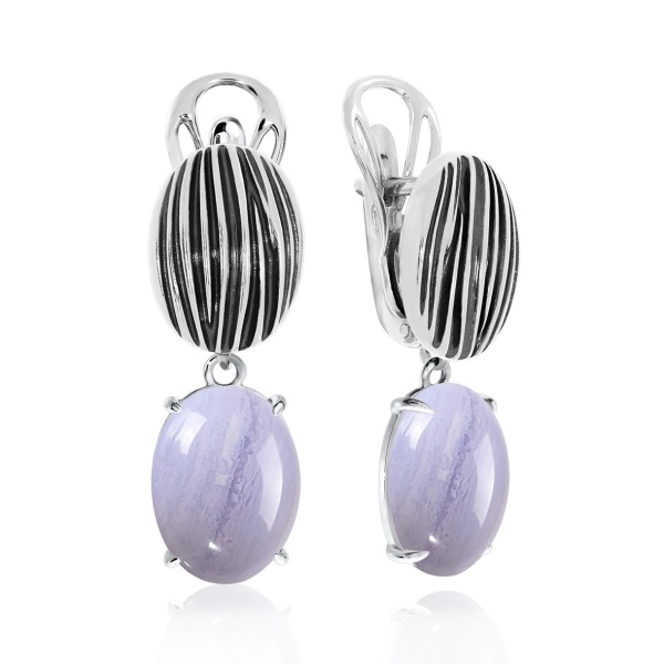 Серьги из серебра с агатами 2310391373-84 от KRASNOE, металл Серебро, вставка Агат