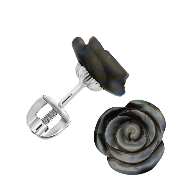 Пусеты из серебра с перламутрами П340491210-20 от KRASNOE, металл Серебро, вставка Перламутр