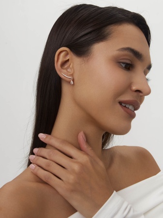 Серьги из серебра с фианитами