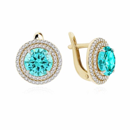 Серьги из серебра с ситаллами и фианитами 2329881561л-78 от KRASNOE, металл Серебро, вставка Ситалл