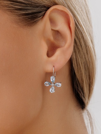 Серьги из серебра с топазом