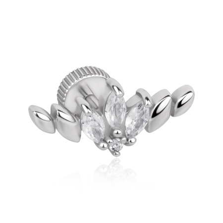 Серьги из серебра с фианитом 2340204920л от KRASNOE, металл Серебро, вставка 