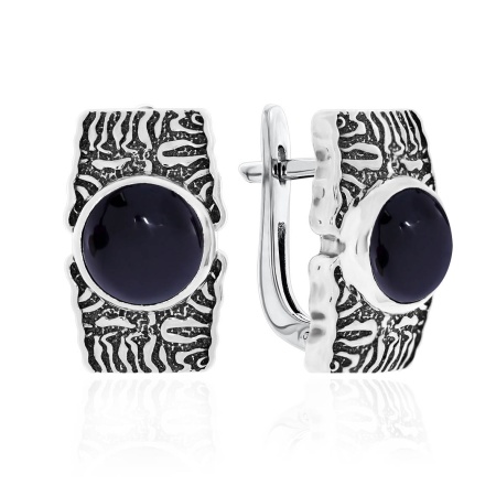 Серьги из серебра с агатами