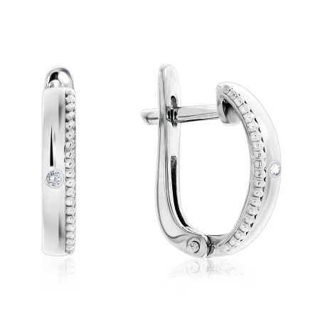 Серьги из серебра с фианитами 2340200410 от KRASNOE, металл Серебро, вставка Фианит