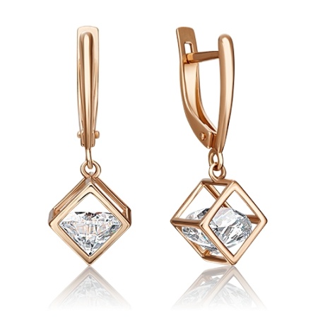 Серьги из золота с фианитом 02-4343-00-501-1110-38 от KRASNOE, металл Золото, вставка 