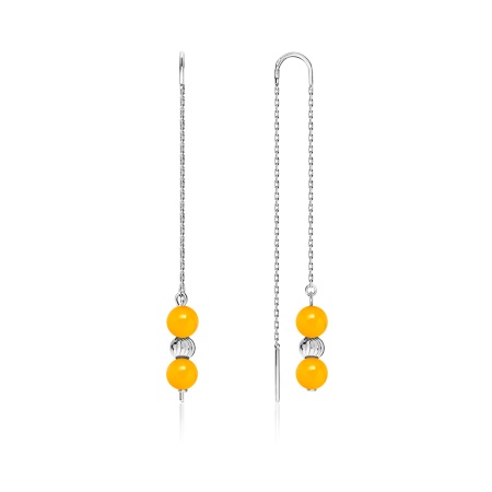 Серьги из серебра с агатами 2340390714-2-50 от KRASNOE, металл Серебро, вставка Агат