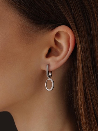 Серьги из серебра без вставок со скидкой