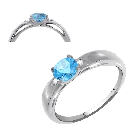 Купить кольцо из серебра с топаз свисс в интернет-магазине KRASNOE