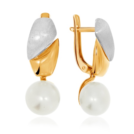 Серьги из серебра с жемчугами 2329050897-3 от KRASNOE, металл Серебро, вставка Жемчуг