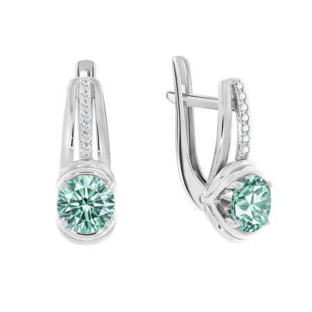 Серьги из серебра с муассанитом 2340970995-78 от KRASNOE, металл Серебро, вставка Муассанит