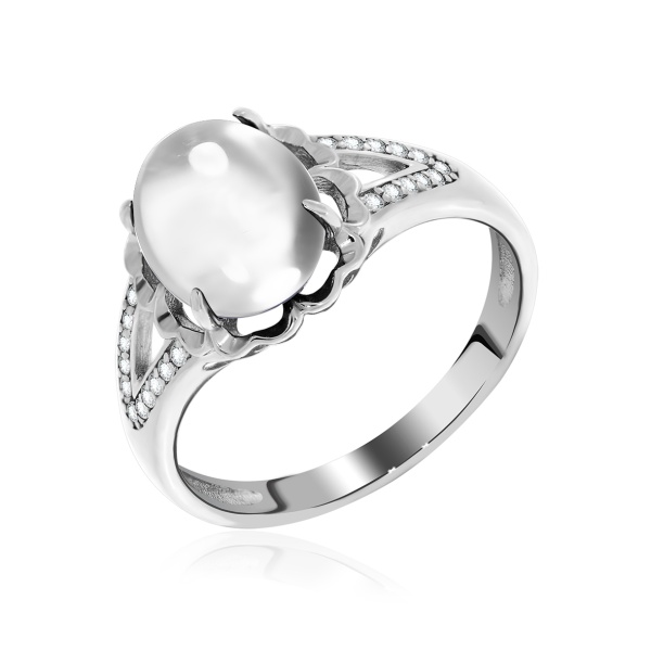 Кольцо из серебра с хрусталём и фианитами со скидкой