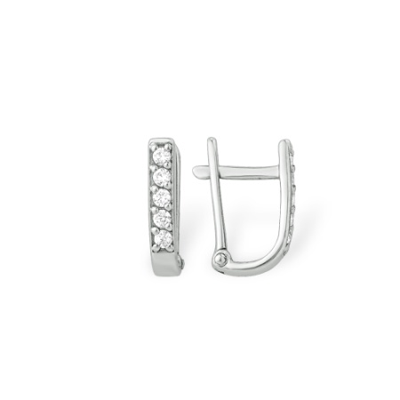 Серьги из серебра с фианитом 1210010563 от KRASNOE, металл Серебро, вставка Фианит