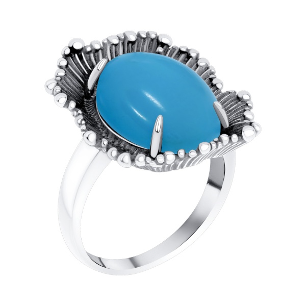 Купить кольцо из серебра с бирюзой в интернет-магазине KRASNOE