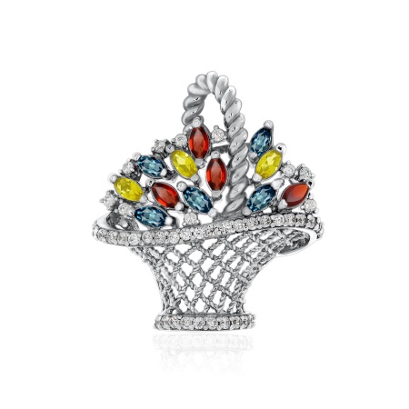 Купить подвеска из серебра с стеклоами, ситаллами и фианитами