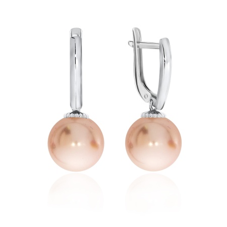 Серьги из серебра с жемчугом 2340240821-46 от KRASNOE, металл Серебро, вставка Жемчуг Имитация