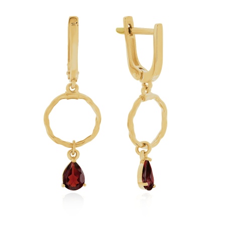 Серьги из серебра с гранатами со скидкой