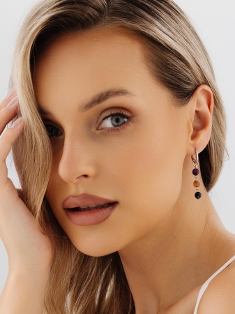 Серьги из серебра с агатами