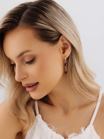 Серьги из серебра с агатами