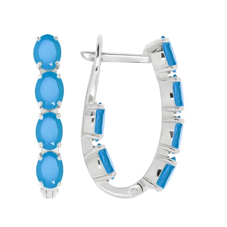 Серьги из серебра с агатами