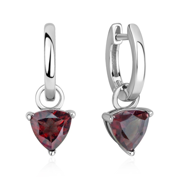 Серьги из серебра с гранатами