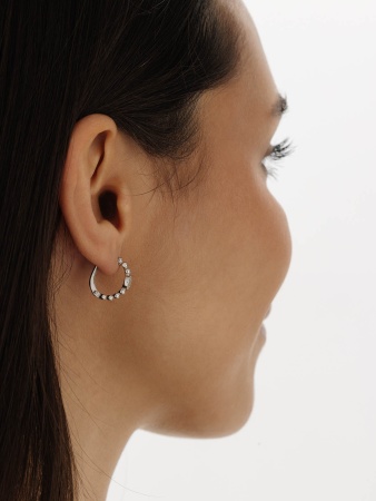 Серьги из серебра с фианитами