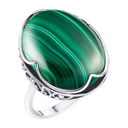 Купить кольцо из серебра с малахитом в интернет-магазине KRASNOE