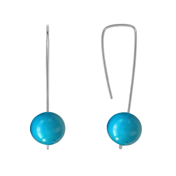 Серьги из серебра с бирюзой со скидкой