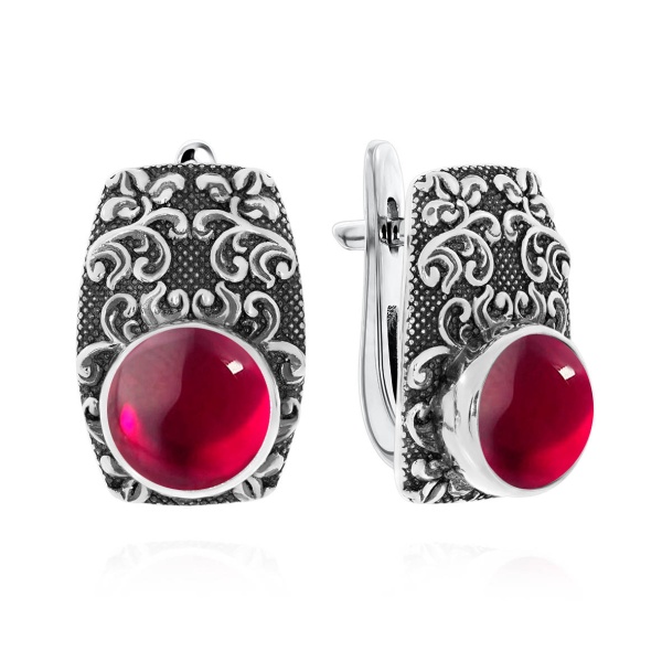 Серьги из серебра с агатами 2310391366-37 от KRASNOE, металл Серебро, вставка Агат