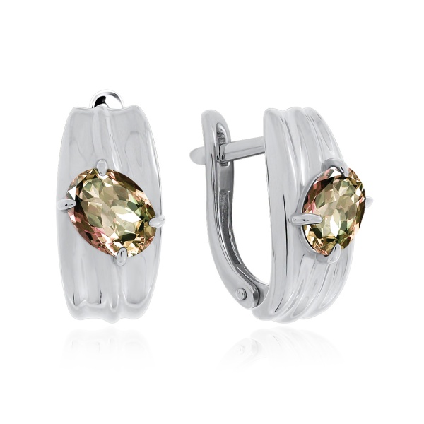 Серьги из серебра с султанитами со скидкой