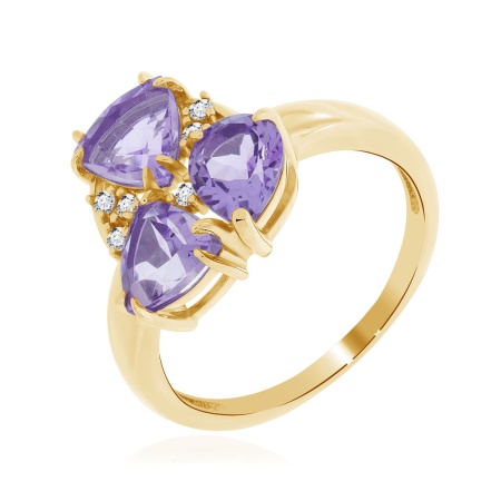 Кольцо из серебра с аметист со скидкой