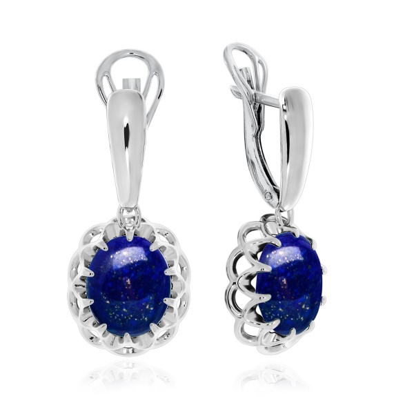 Серьги из серебра с лазуритами