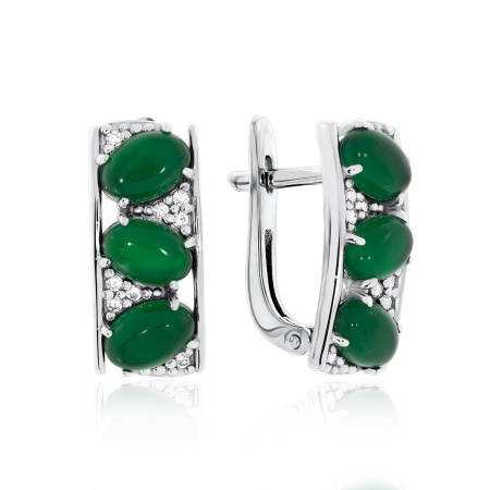 Серьги из серебра с агатами и фианитами 2340392909-60 от KRASNOE, металл Серебро, вставка Агат