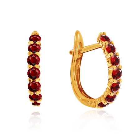 Серьги из серебра с гранатами со скидкой