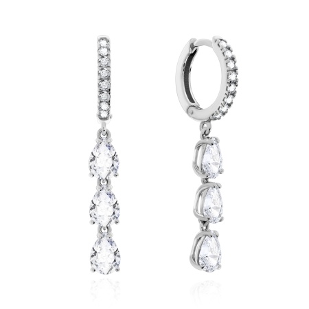 Серьги из серебра с фианитами 2340204992л от KRASNOE, металл Серебро, вставка Фианит