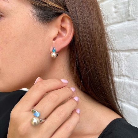 Серьги из серебра с жемчугом 2340241396-1-21 от KRASNOE, металл Серебро, вставка Жемчуг Имитация