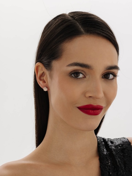 Пусеты из серебра с кварцем 2340101222-30 от KRASNOE, металл Серебро, вставка Кварц