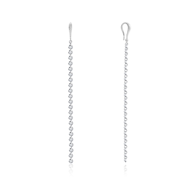 Серьги из серебра с фианитами 2340200630 от KRASNOE, металл Серебро, вставка Фианит