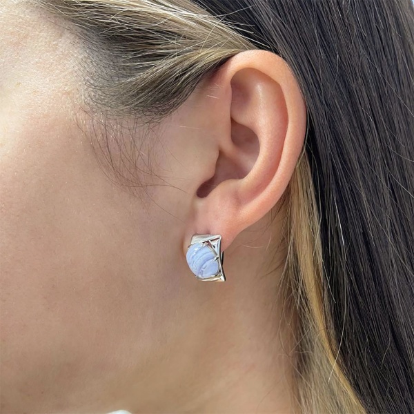 Серьги из серебра с агатами 2340391395-84 от KRASNOE, металл Серебро, вставка Агат